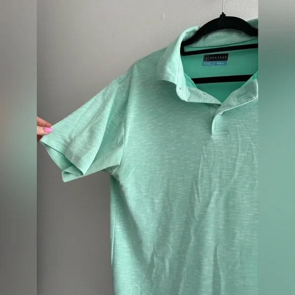 PGA Tour Mint Men's Green Short Sleeve Collar Polo Golf Casual Shirt Medium - Picture 4 of 8